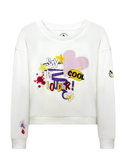 Luna Love- Sweater Natur Weiß